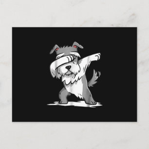 Cartão Postal Schnauzer Cute Dabbing Funny Dab Dance Gift