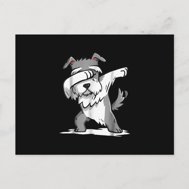 Cartão Postal Schnauzer Cute Dabbing Funny Dab Dance Gift (Frente)