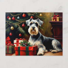 Cartão Postal Schnauzer Dog Christmas