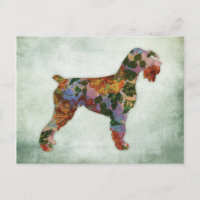 Schnauzer Dog Floral Em Verde