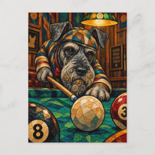 Cartão Postal Schnauzer Gigante, Mosaico Geométrico