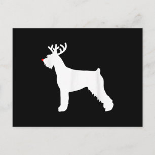 Cartão Postal schnauzer gigante rena de natal cachorro