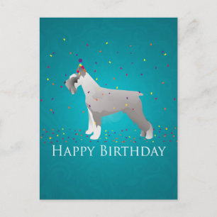 Cartão Postal Schnauzer Happy Birthday Design