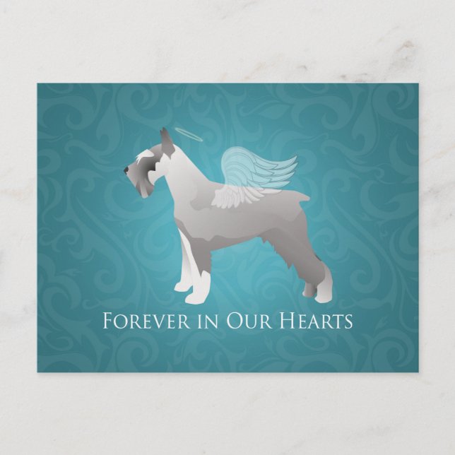 Cartão Postal Schnauzer Pet Memorial Design (Frente)