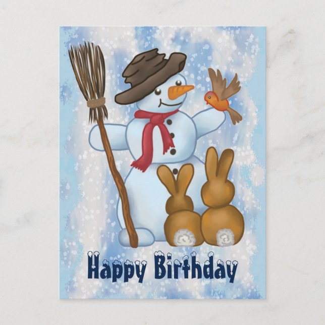 Cartão Postal Schneemann mit postkarte (Frente)