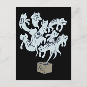 Cartão Postal Schrödinger Cat 9 Lives