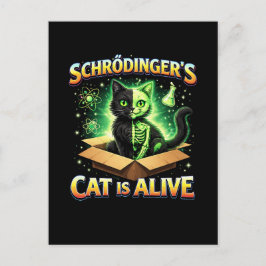 Cartão Postal Schrödinger’s Curious Cat