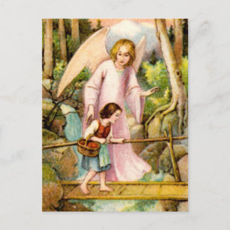 Cartão Postal Schutzengel und Mädchen