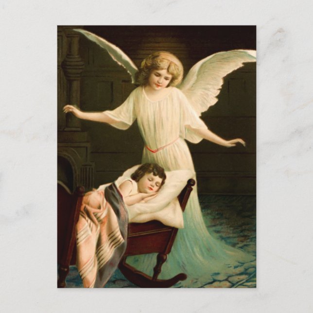 Cartão Postal Schutzengel und schlafende Kind (Frente)