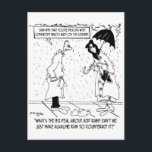 Cartão Postal Science Cartoon 7084<br><div class="desc">"Assinem o nº 93 que estão a lidar com alguém que é nebuloso na ciência." Alguém pergunta,  "Qual é o problema da chuva ácida? Não podemos simplesmente fazer chuva alcalina para contrariá-la?"</div>