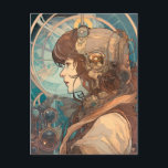 Cartão Postal Science Fiction Fantasy Sci-Fi Art Nouveau Lady<br><div class="desc">Science Fiction Fantasy Sci-Fi Art Nouveau Lady</div>