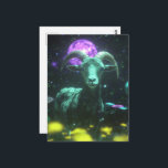 Cartão Postal Scifi Goat in Space Fantasy<br><div class="desc">A goat in space with a record player scifi fantasy AI generated art</div>