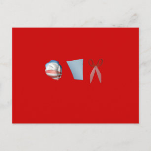 CARTÃO POSTAL SCISSORAS DE PAPEL BARACK