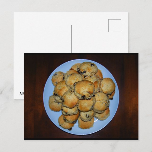 Cartão Postal Scones de Frutas em Madeira (Frente/Verso)