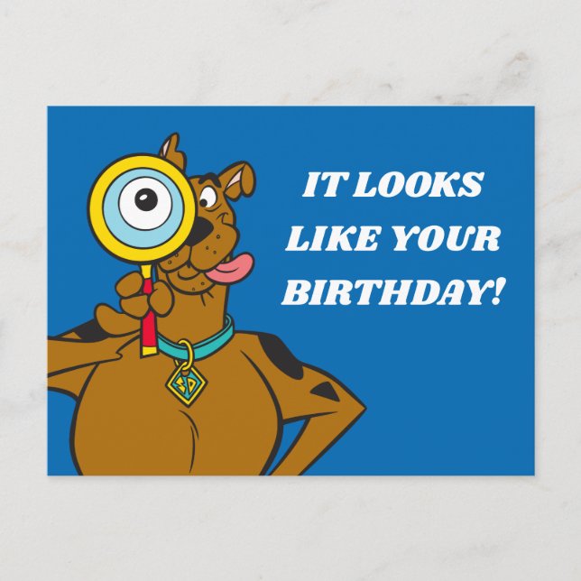 Cartão Postal Scooby Doo Com Vidro De Ampliação (Frente)