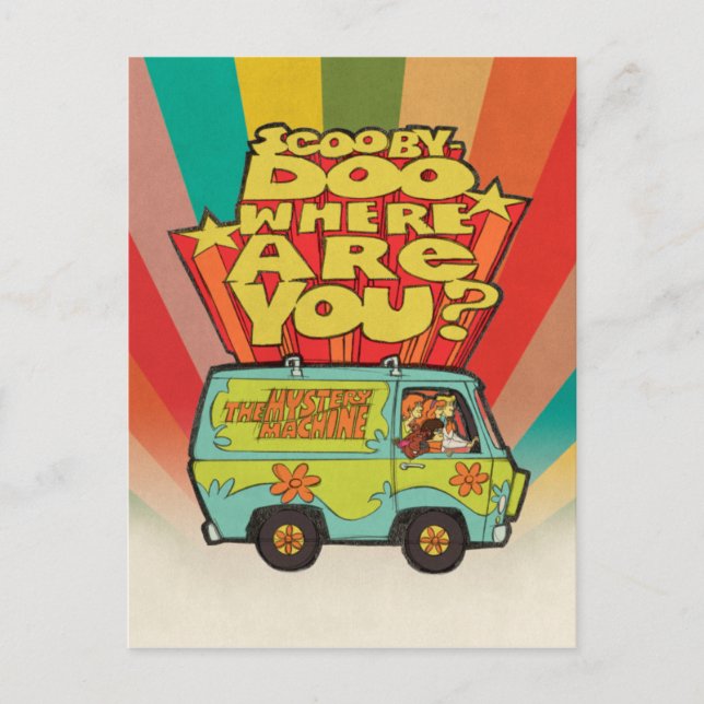 Cartão Postal Scooby-Doo | "Onde Você Está?" Cartoon Van Retro (Frente)