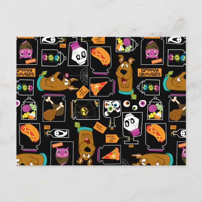 Cartão Postal Scooby-Doo | Padrão de Halloween do Scooby-Doo (Frente)