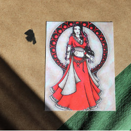 Cartão Postal Scorpio Belly Dancer Gothic Moon