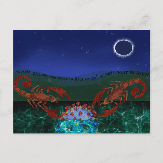 Cartão Postal Scorpio derrota o vírus (Frente)