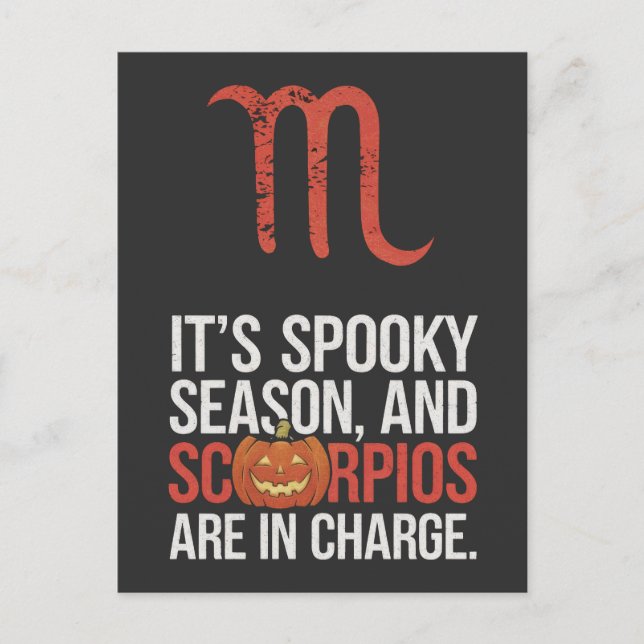 Cartão Postal Scorpio Season: Spooky e Encarregada Engraçado (Frente)