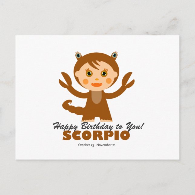 Cartão Postal Scorpio Zodiac para Crianças (Frente)