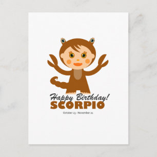Cartão Postal Scorpio Zodiac para Crianças