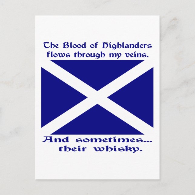 Cartão Postal Scot Highlander Blood & Whisky (Frente)