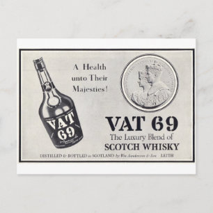 Cartão Postal Scotch wiskey do Vat 69