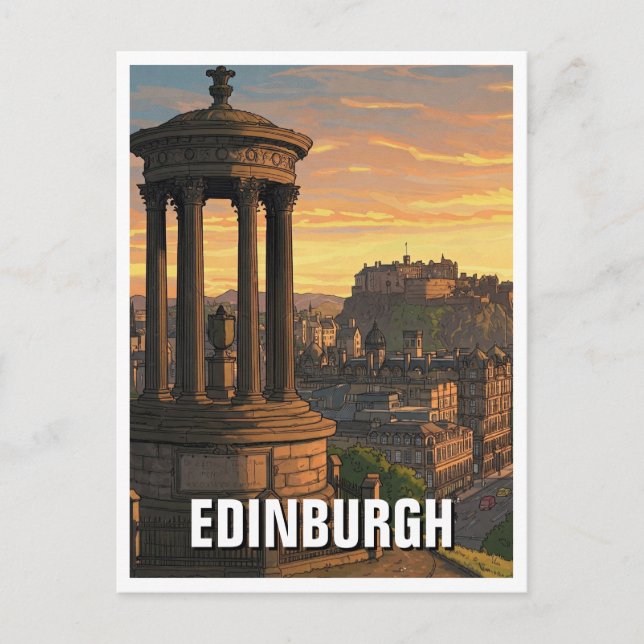 Cartão Postal Scotland Edinburgh Dugald Stewart Monument (Frente)