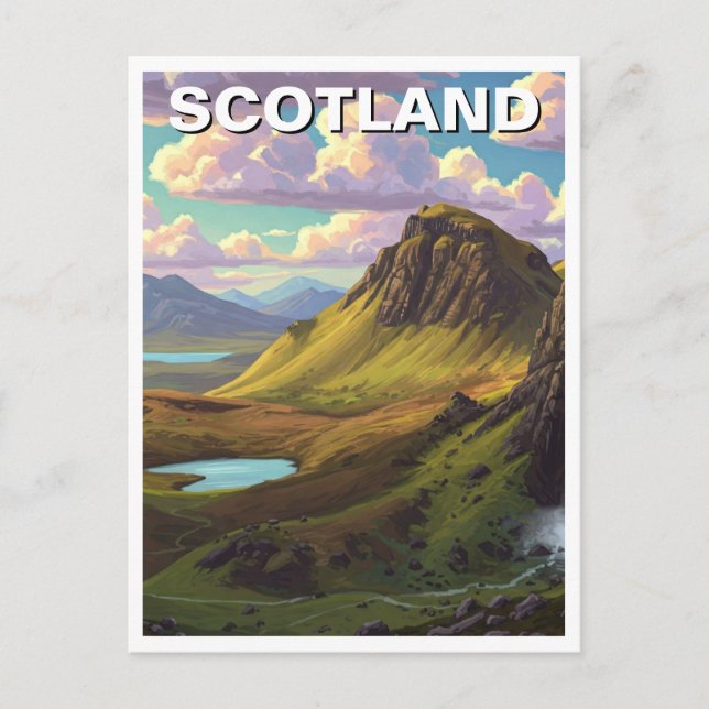 Cartão Postal Scotland Highlands Viagem (Frente)