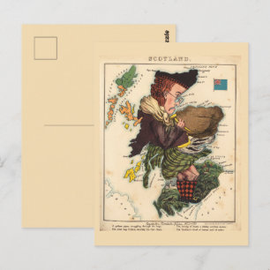 Cartão Postal Scotland Pictorial maps Vintage Postcard