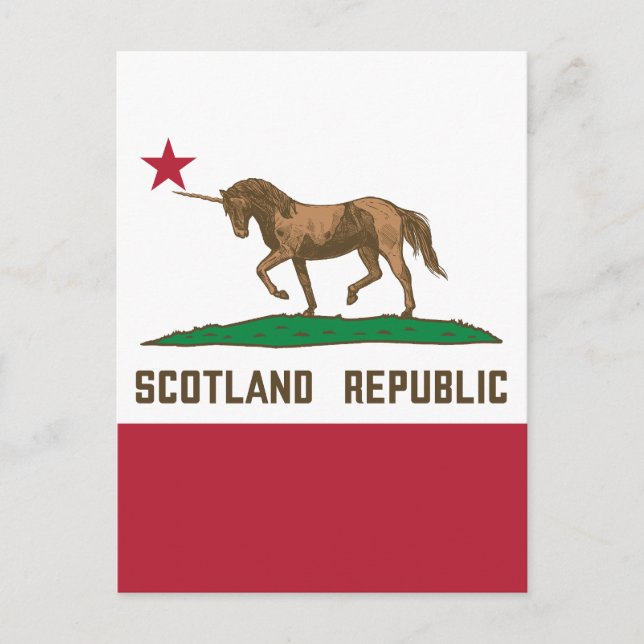 Cartão Postal Scotland Republic California Flag Unicorn (Frente)