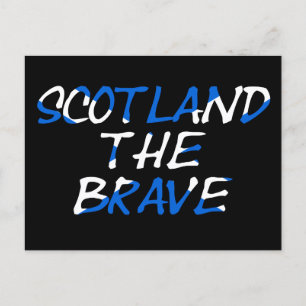 Cartão Postal Scotland The Brave on Scottish Flag Pcnt
