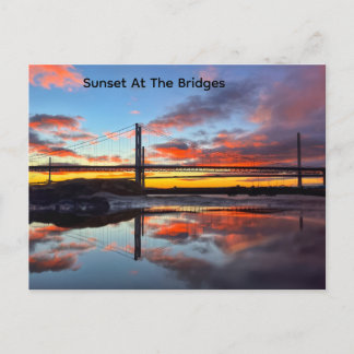 Cartão Postal Scotlands IconicView Of Its Bridges at Sunset