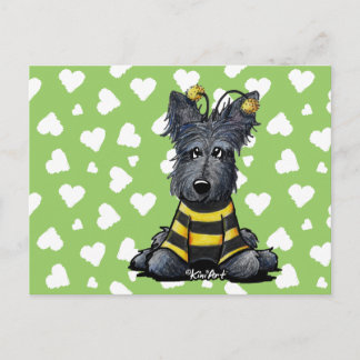 Cartão Postal Scottie Dog Bee