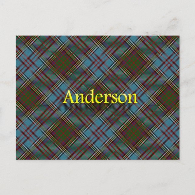 Cartão Postal Scottish Clan Anderson Tartan (Frente)