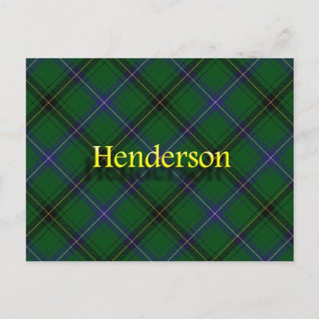 Cartão Postal Scottish Clan Henderson Tartan (Frente)