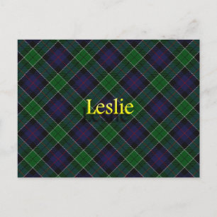 Cartão Postal Scottish Clan Leslie Tartan