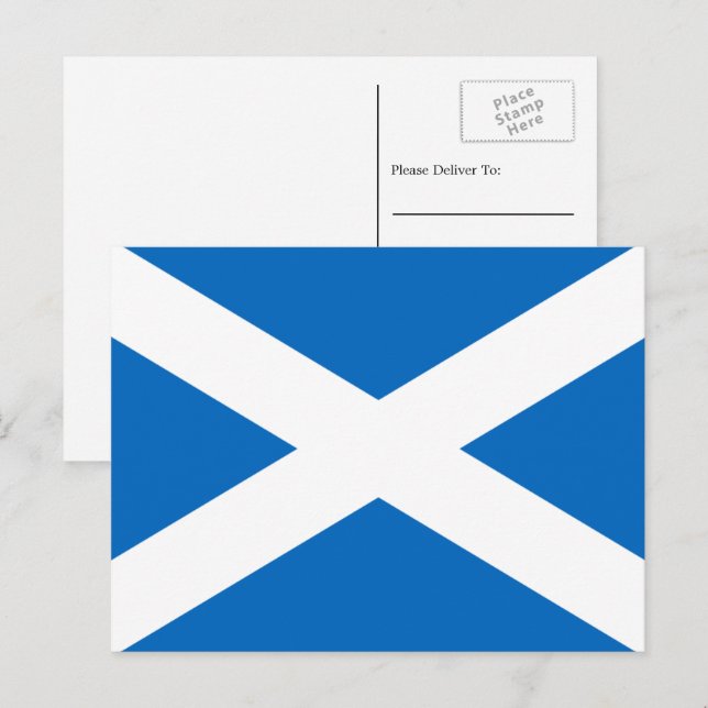 Cartão Postal Scottish Flag, Flag of Scotland (Frente/Verso)