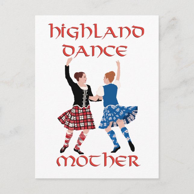 Cartão Postal Scottish Highland Dance Mãe (Frente)