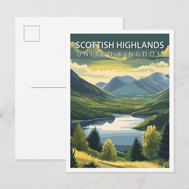Cartão Postal Scottish Highlands United Kingdom Viagem (Frente/Verso)