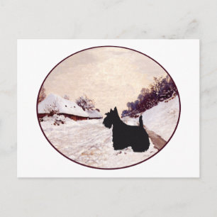 Cartão Postal Scottish Terrier a Caminho de Casa