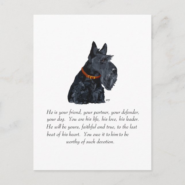 Cartão Postal Scottish Terrier Keepsaname (Frente)