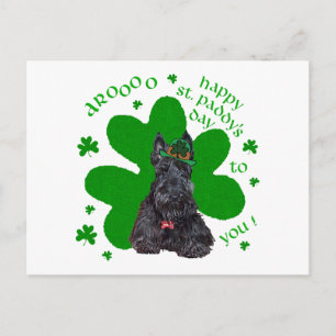 Cartão Postal Scottish Terrier Rua. Paddys Day