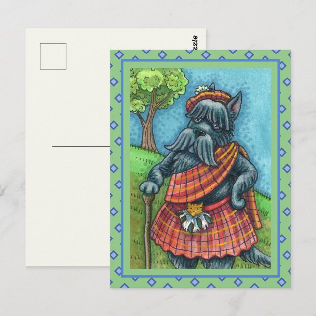 Cartão Postal SCOTTISH TERRIER, SCOTTIE DOG PRIDE Kilt Sporran (Frente/Verso)