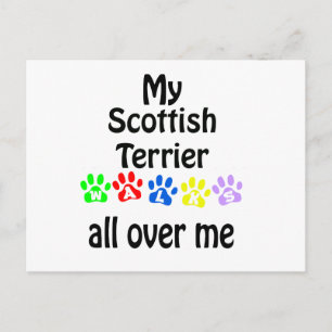 Cartão Postal Scottish Terrier Walks Design