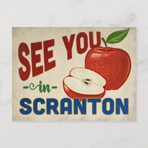 Cartão Postal Scranton Pensilvânia Apple - Viagens vintage