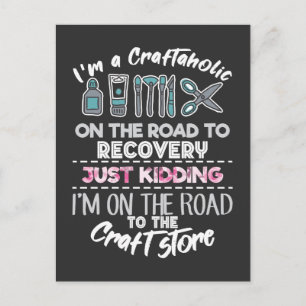 Cartão Postal Scrapbooking viciado em artesanato artesanal