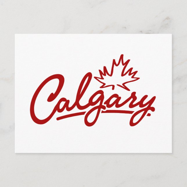 Cartão Postal Script Calgary Leaf (Frente)