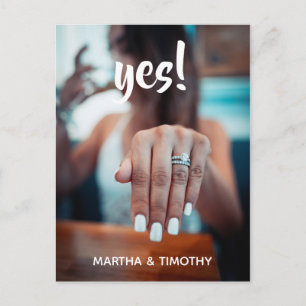 Cartão Postal Script Casual Sim! Anúncio do noivado